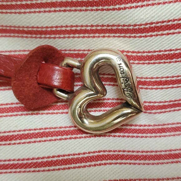 Brighton Bamboo Handle Doctor Bag Candy Stripe Red Rose Vintage Retro Style - Picture 3 of 13